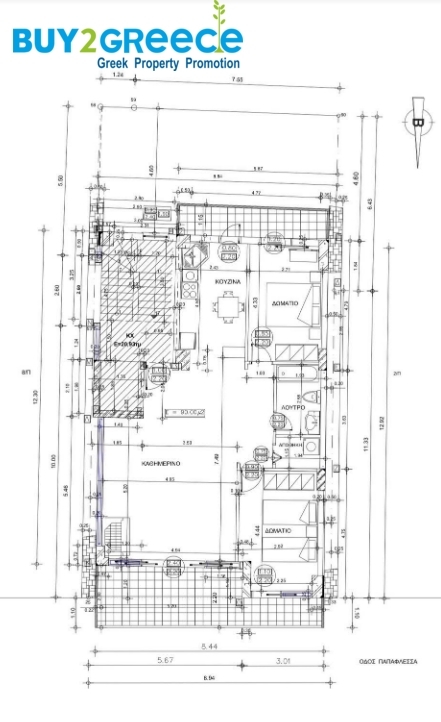 (For Sale) Residential Floor Apartment || Achaia/Patra - 90 Sq.m, 2 Bedrooms, 220.000€ ||| ID :1526055-2